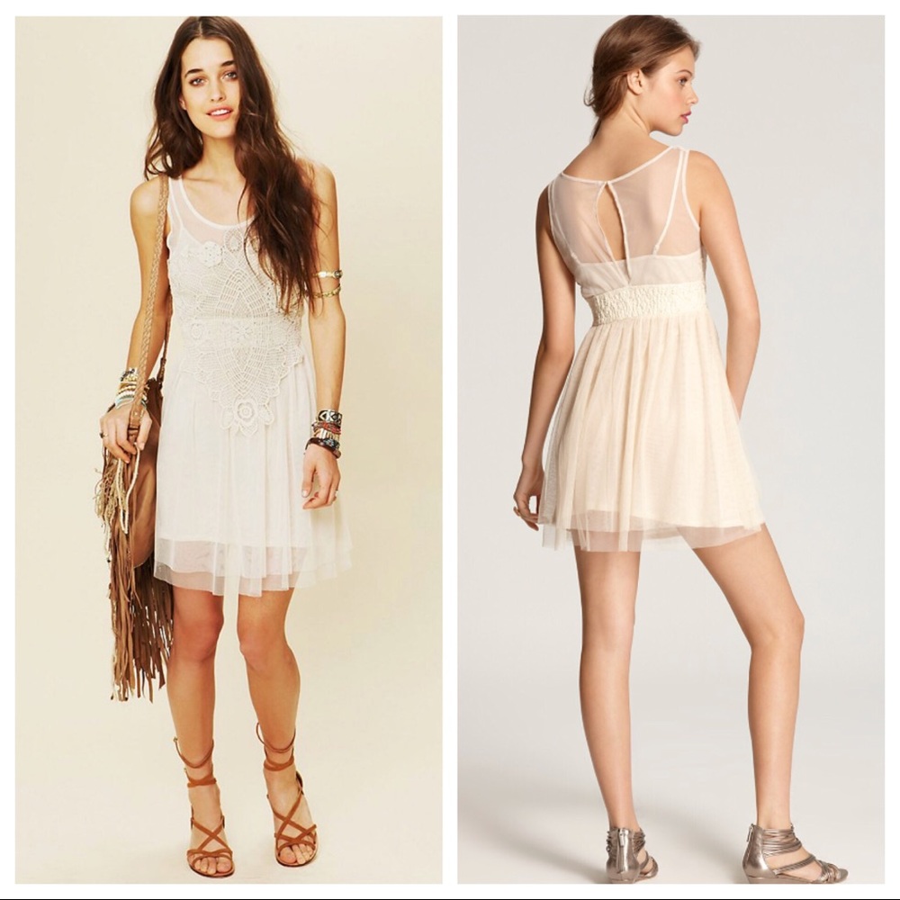 Free People Crochet Appliqué Dress